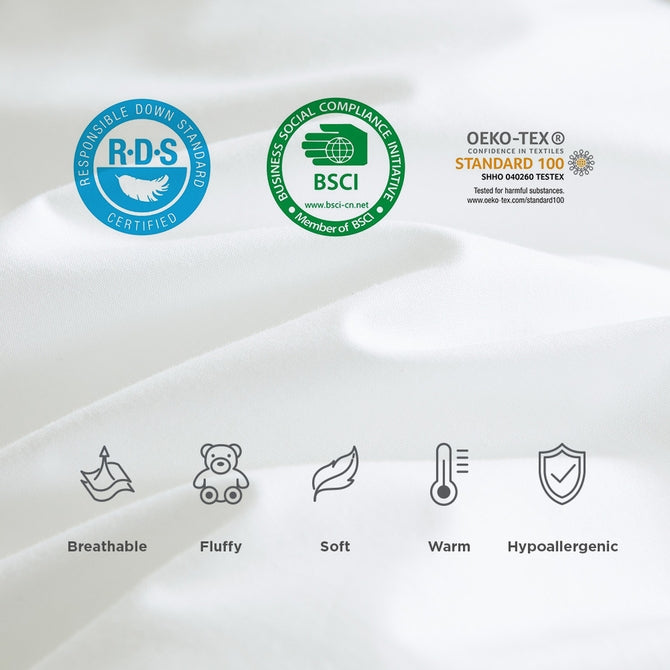 All-Season Luxurious Siberian GOOSE DOWN Comforter, 1200 Thread Count & 100% Egyptian Cotton, Hypoallergenic, White Pinch Pleat Design