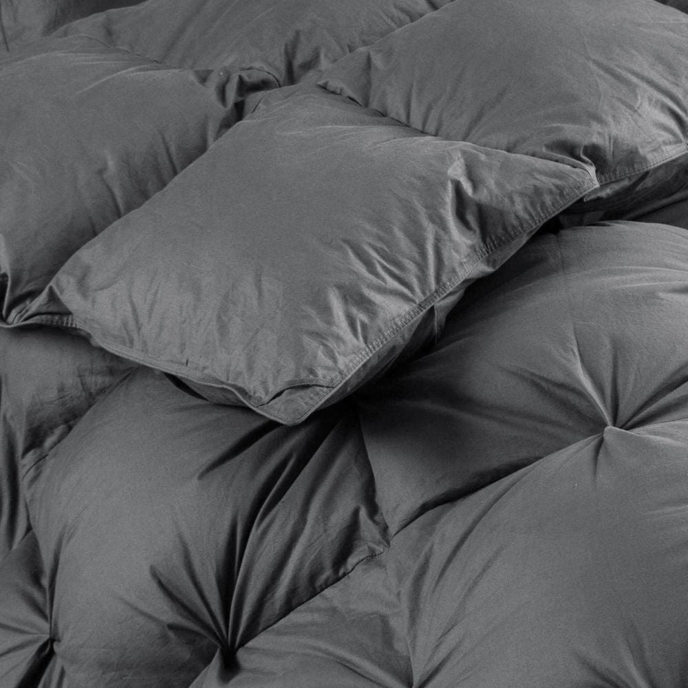 Luxurious All-Season Pinch Grey Luxury Down Comforter providing extra softness and durability