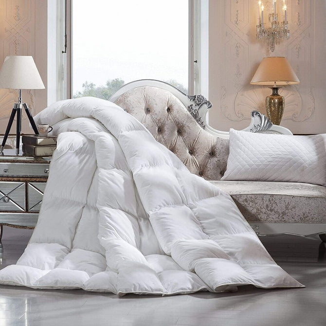 full-queen sized All-Season Luxury Down Comforter offering a luxurious soft and silky feel